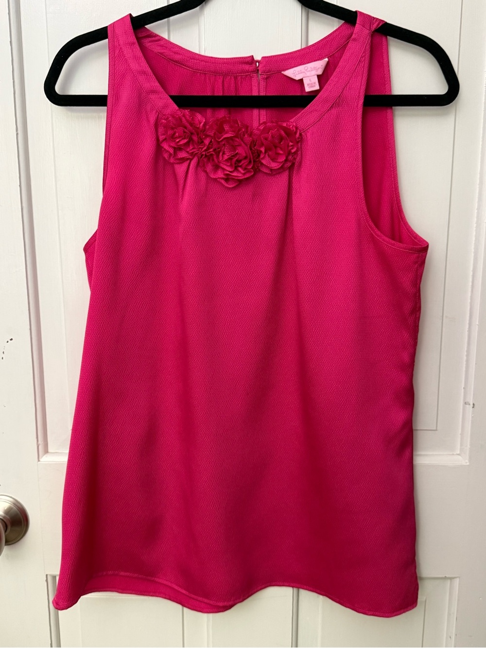 Lilly Pulitzer Sleeveless Floral-Accent Tank Top - Hot Pink